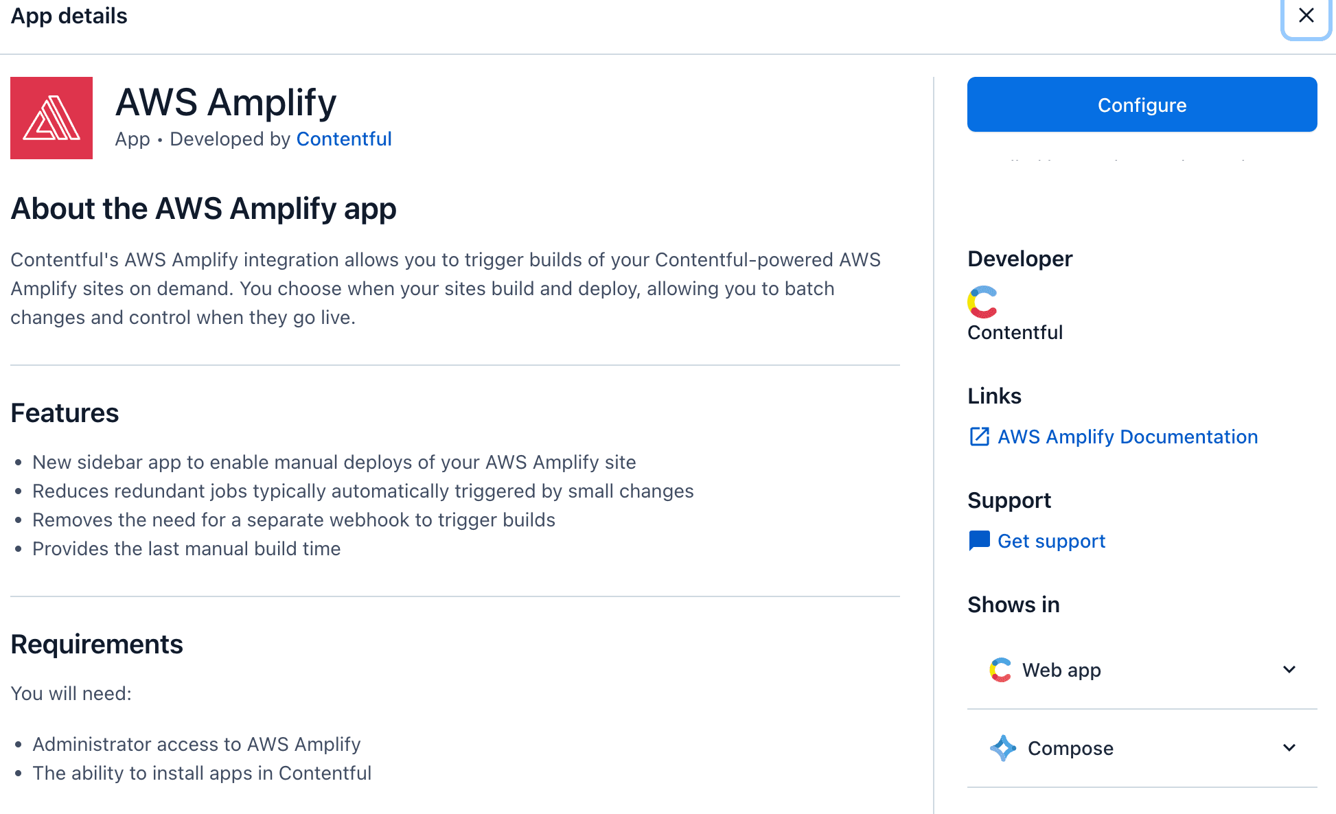 Picture of Contentful AWS Amplify App